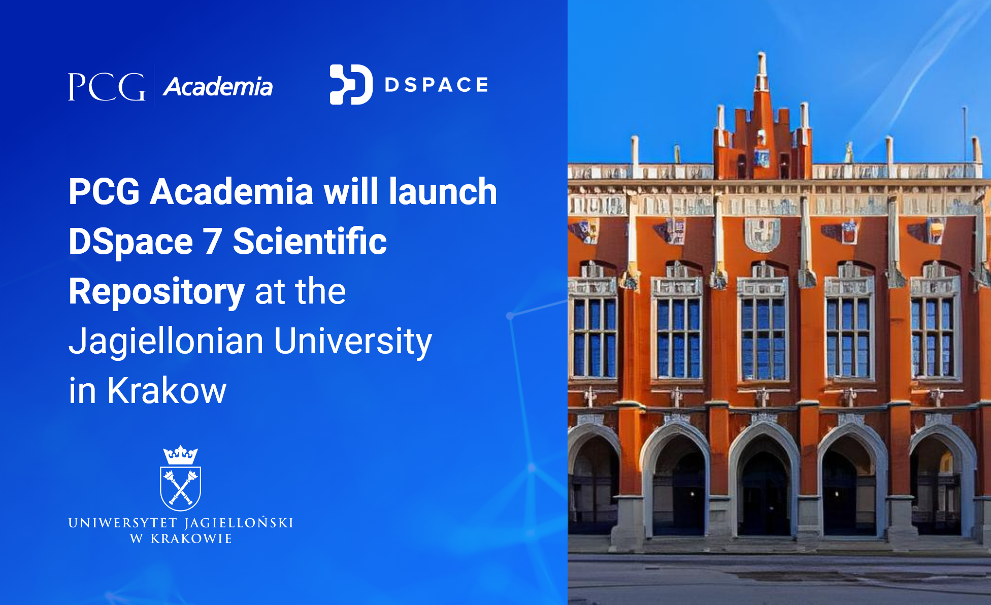 PCG Academia will launch DSpace 7 Scientific Repository at the Jagiellonian University in Krakow